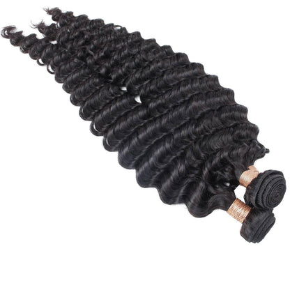Three Deep Wave Human Hair Bundles