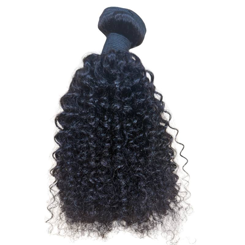 Curly human hair bundles on display at Private Label Extensions