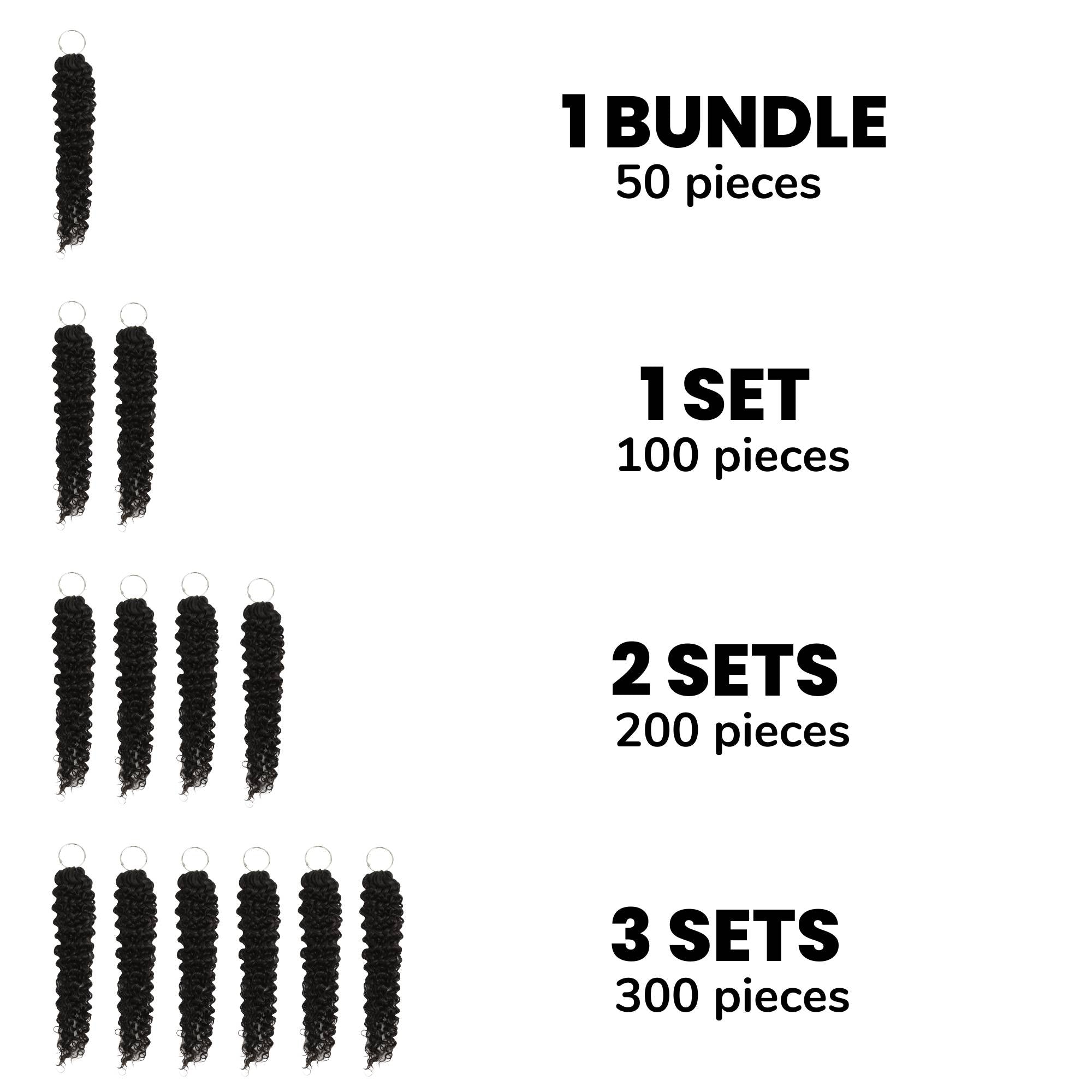 20" Water Wave Feather Crochet Human Hair - Private Label