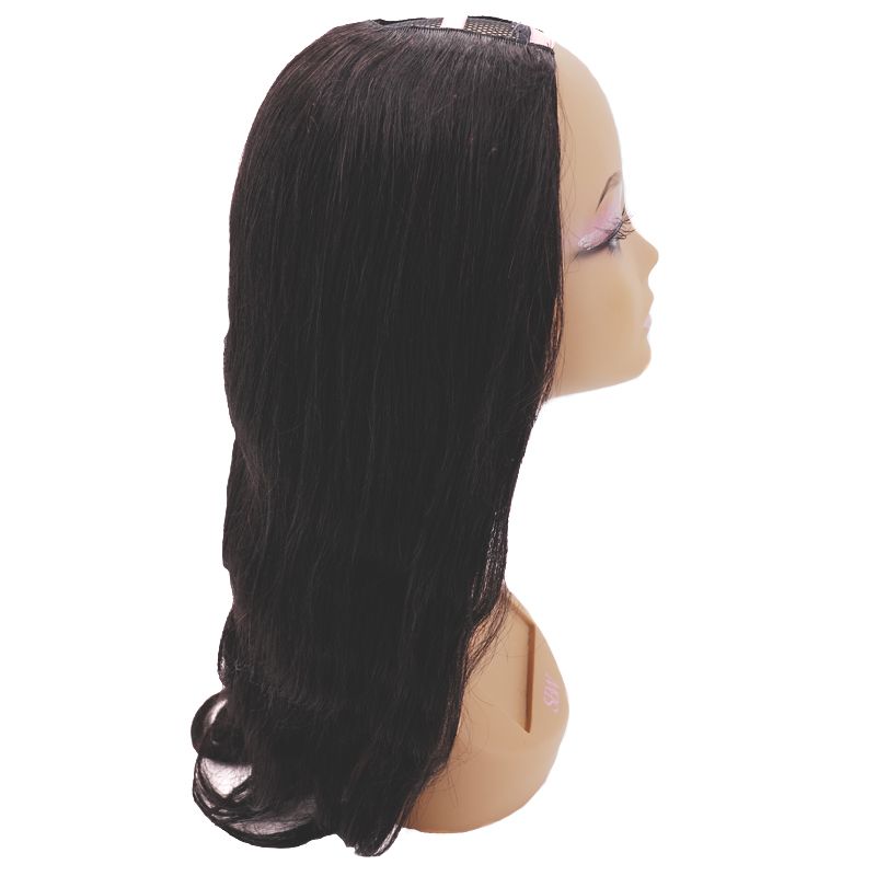 Body wave u part wig on mannequin