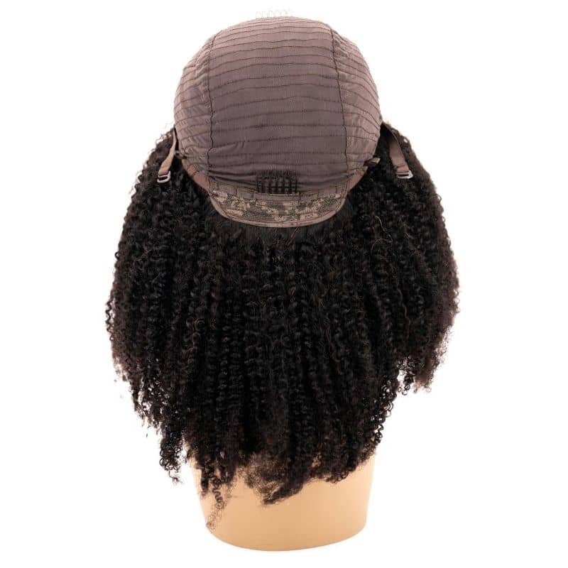 Afro Kinky Curly 4x4 Transparent Lace 100% Human Hair Closure Wig - Private Label