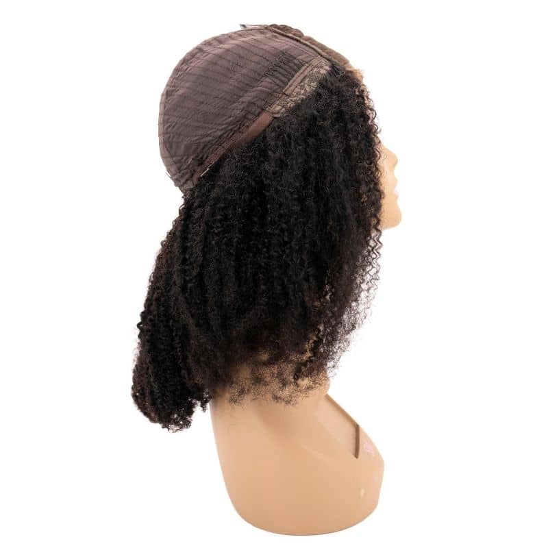 Afro Kinky Curly 4x4 Transparent Lace 100% Human Hair Closure Wig - Private Label