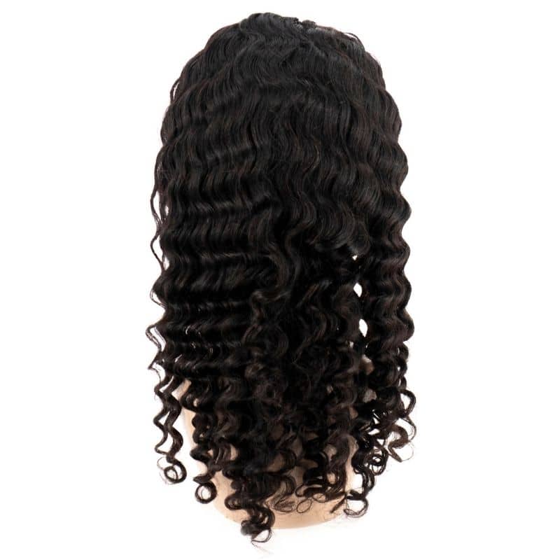 Back of deep wave headband wig