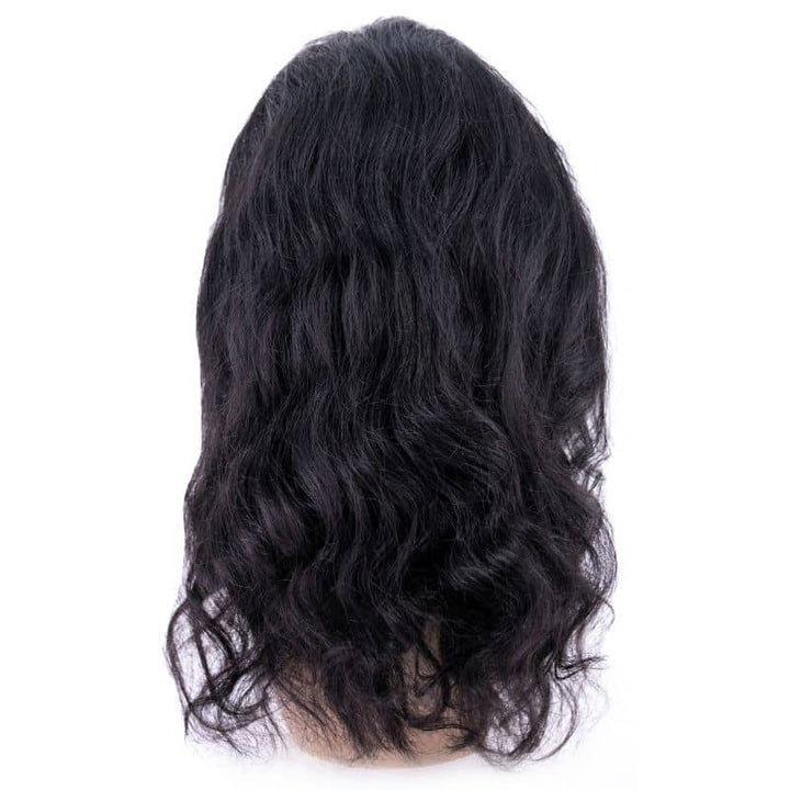 Back of Indian wavy lace front wig
