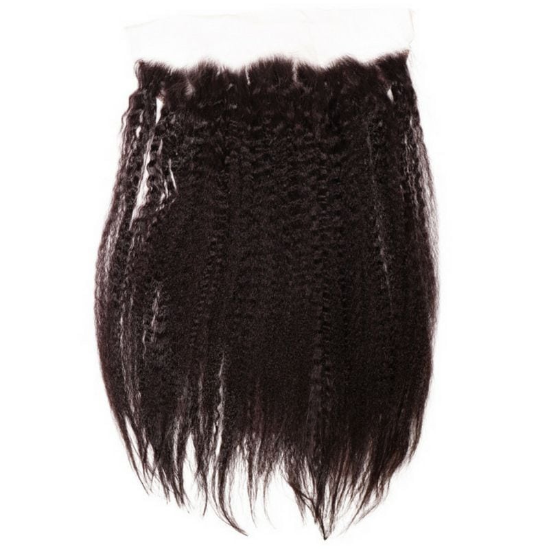 Kinky Straight 13x4 Transparent Lace Human Hair Frontal - Private Label