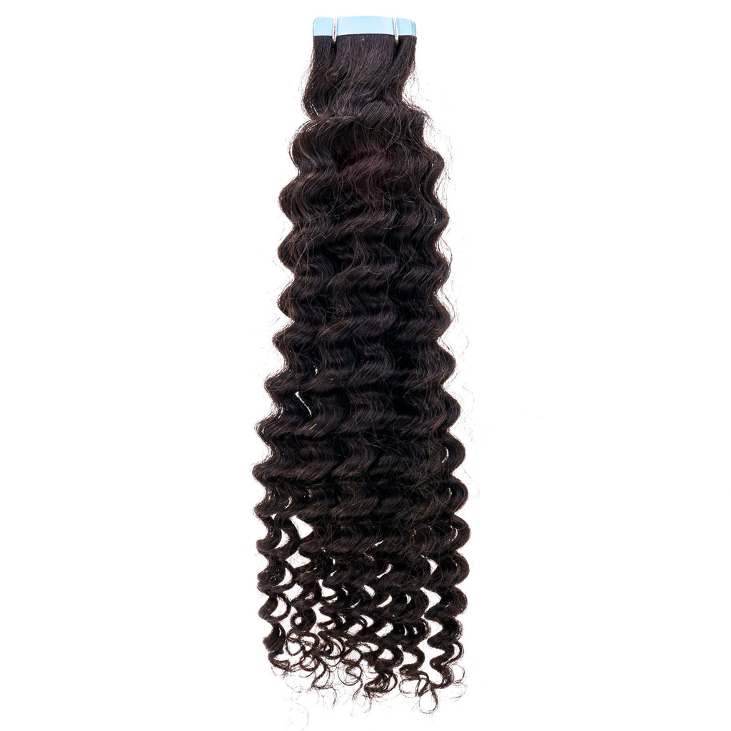Kinky Curly 100% Human Hair Tape In Extensions - Private Label