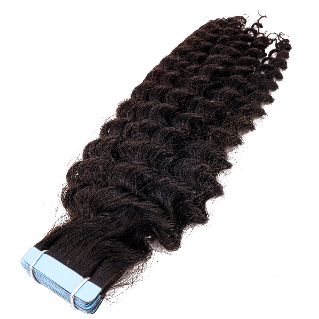Kinky Curly 100% Human Hair Tape In Extensions - Private Label