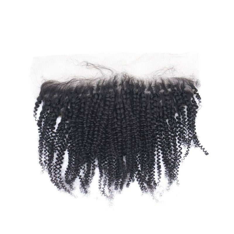 Afro Kinky Curly 13x4 Transparent Lace Human Hair Frontal - Private Label