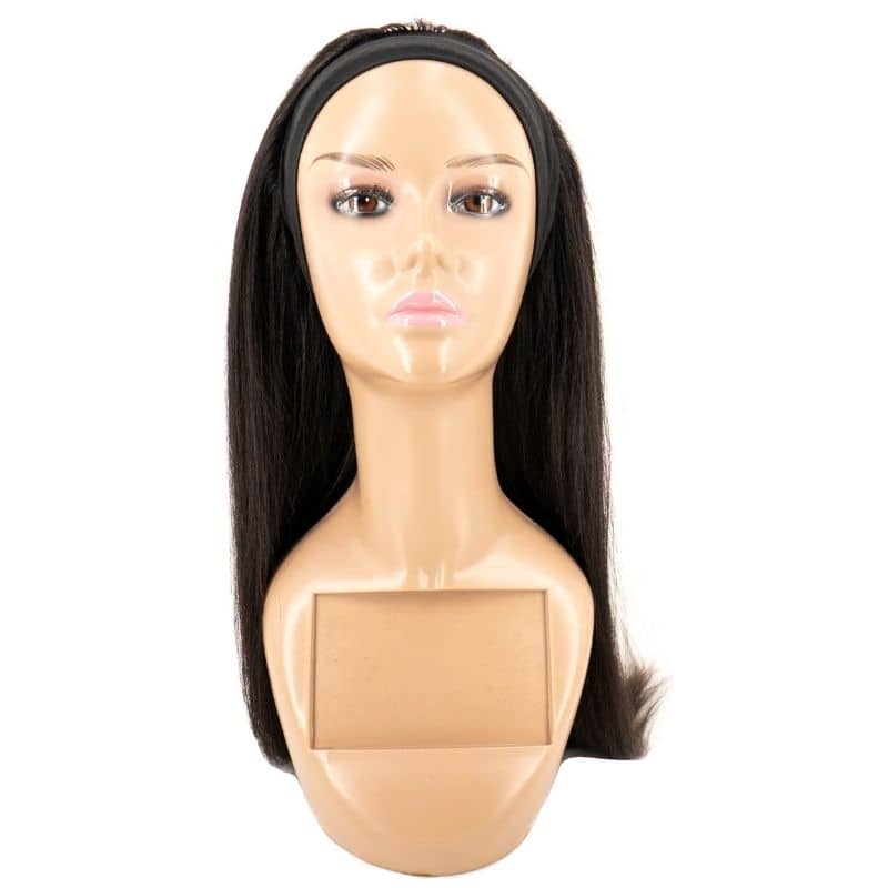 Straight headband wig on mannequin