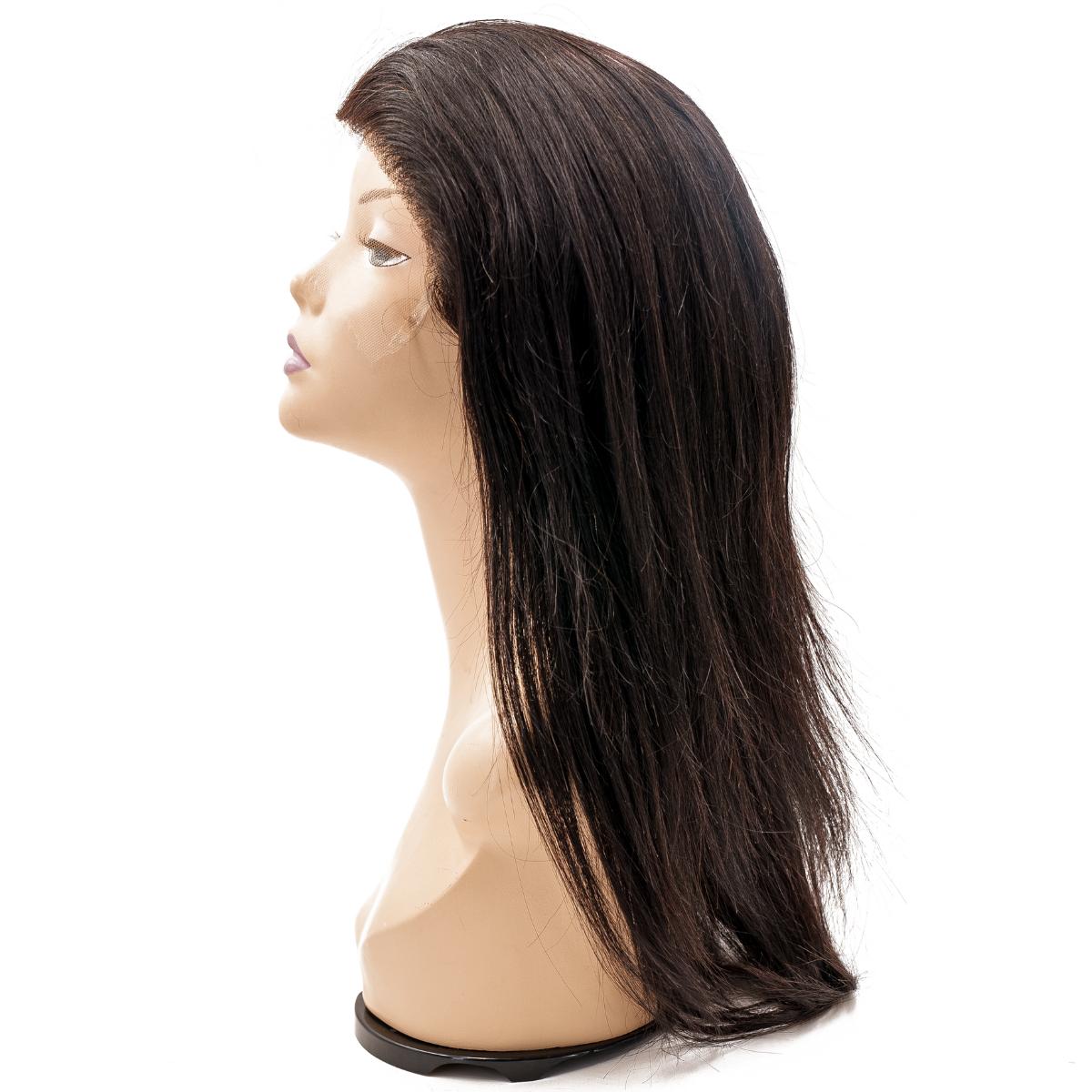 Straight Mono Lace Front PU Medical Wig Side Hair