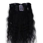 Indian Curly Natural Black Clip - in 100% Human Hair Extensions - Private Label