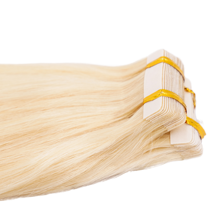 Blonde raw straight tape ins
