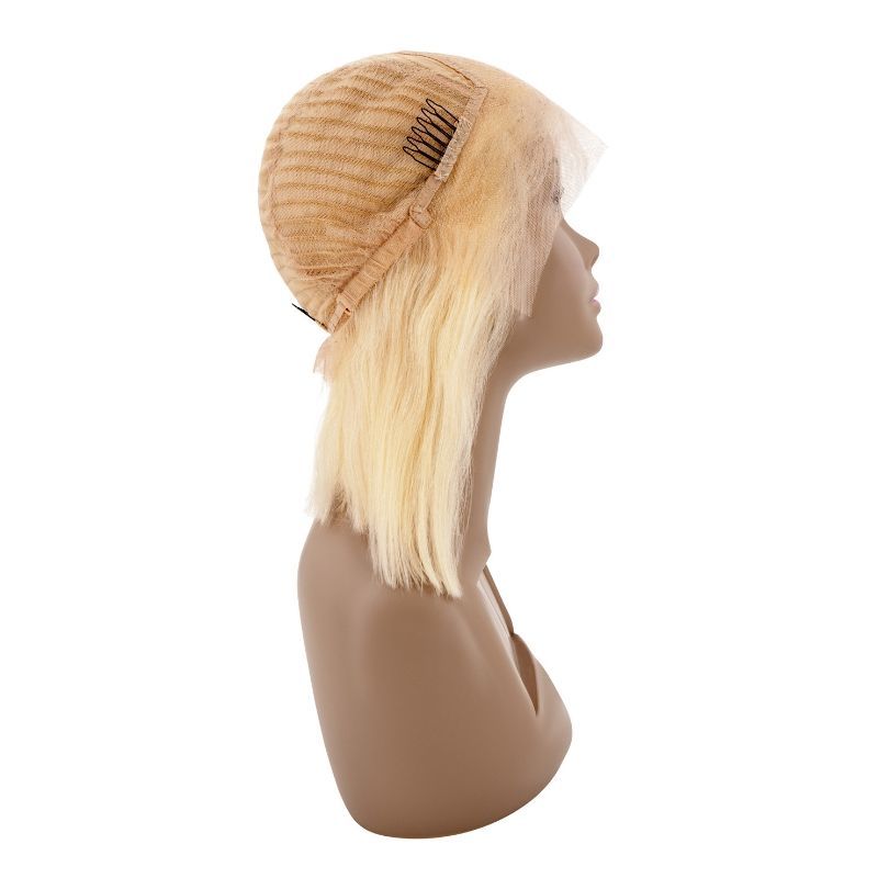 Inside of Blonde Bob lace front wig 