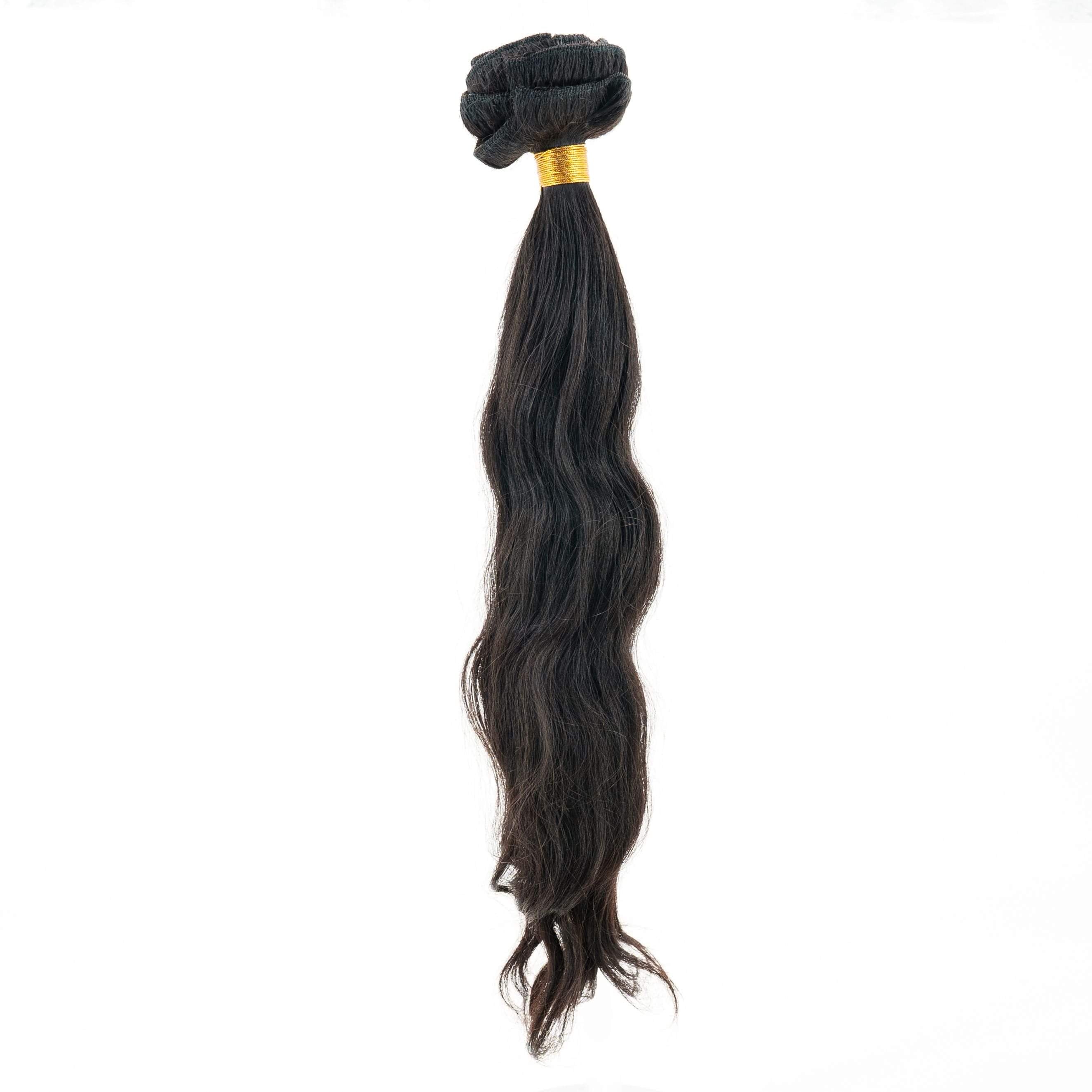 Raw Indian Wavy Natural Black Clip-In Extensions