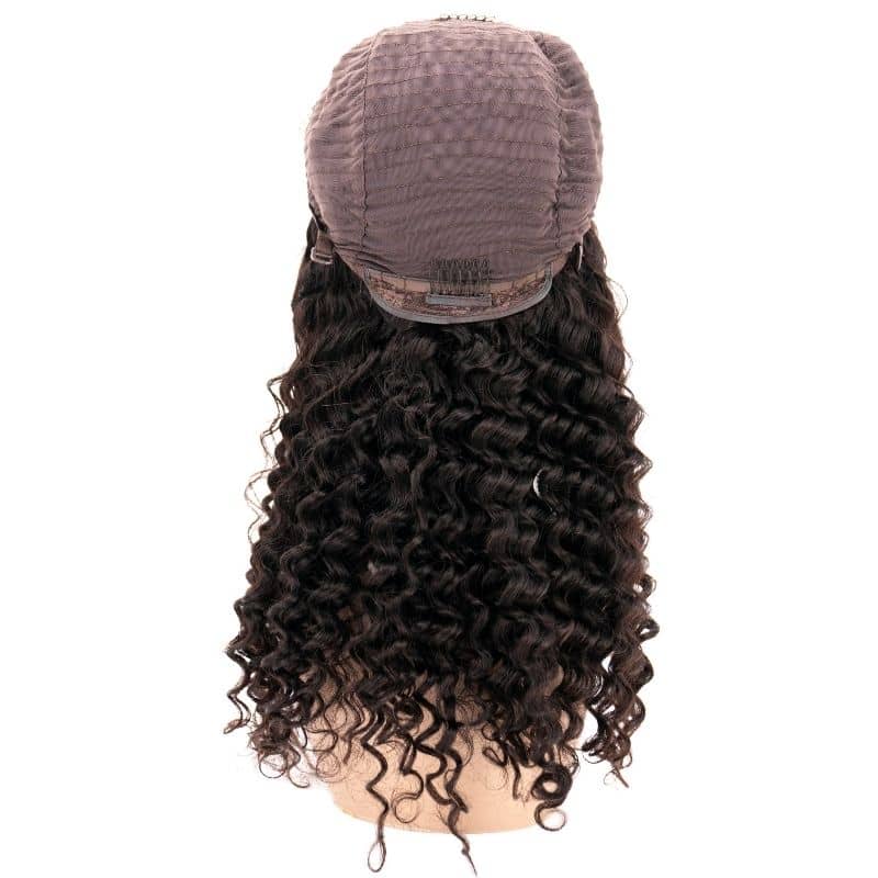 Inside cap of deep wave closure wig