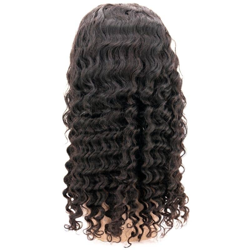 Back of deep wave closure wig