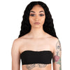 Model wearing deep wave lace front wig