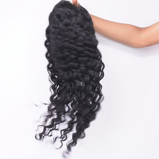 video showing of u part deep wave wig