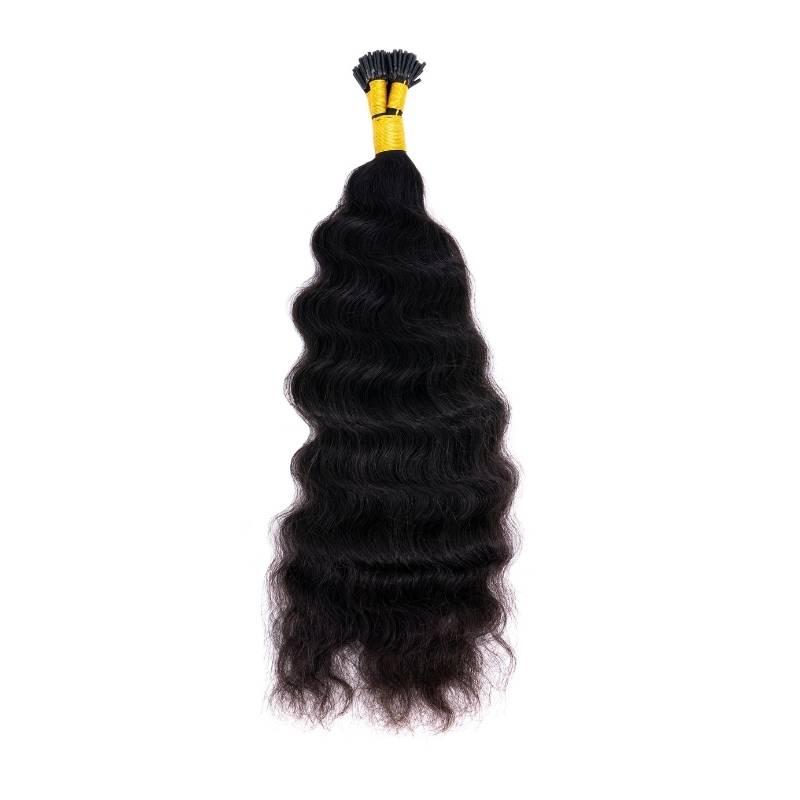 Raw Indian Curly Natural Black I-Tip