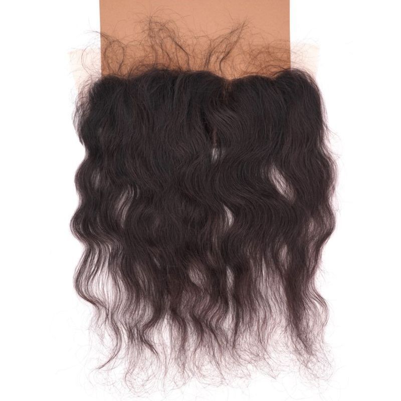 Indian Curly frontal on brown background
