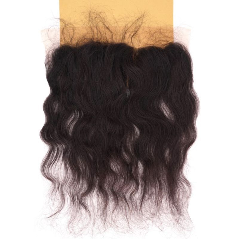 Indian Curly frontal on tan background