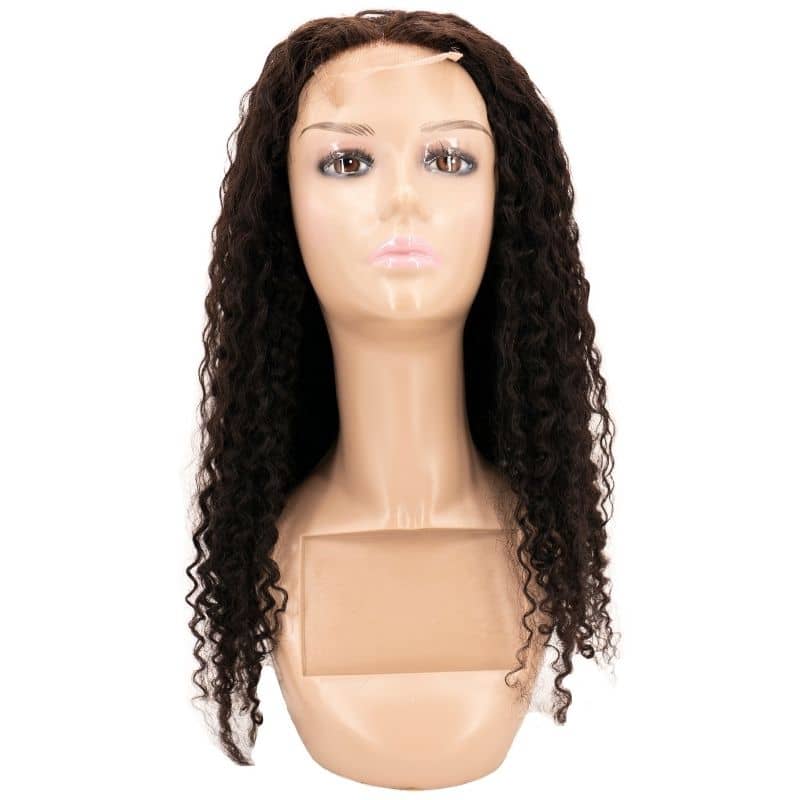 Kinky curly closure wig on mannequin
