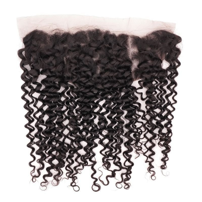 Kinky Curly 13x4 Transparent Lace Human Hair Frontal - Private Label