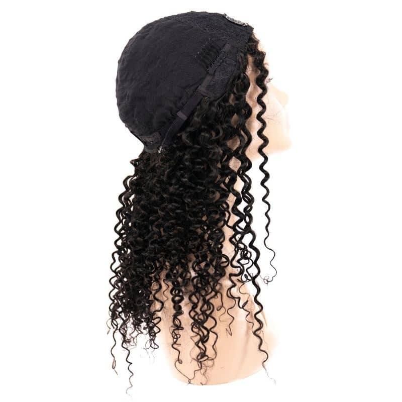 Side view of kinky curly u part wig cap