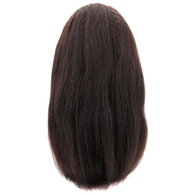 back view of kinky straight closure wig