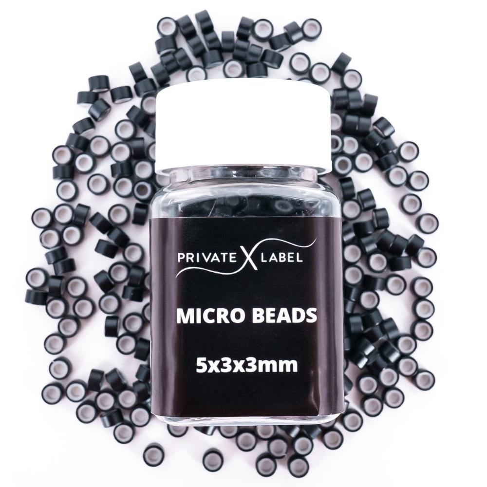 Black Micro Beads 5x3x3 mm (500 Pieces) - Private Label