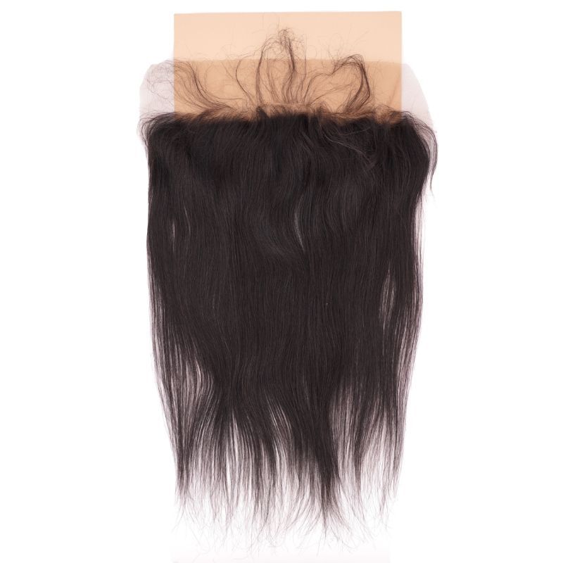 Straight Malaysian Lace Frontal On Cream Background